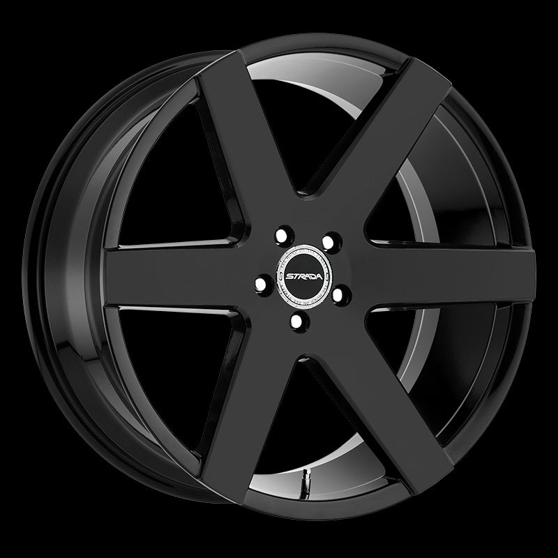 Strada Coda Gloss Black Milled - 20X8.5-5x114.3 Bolt Pattern, 35mm Offset STRADA® CODA Wheels - Gloss Black with Milled Accents Rims