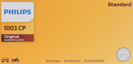 1003CP Philips Standard Miniature 1003 - Standard - Multiple Commercial 10-Pack Philips Bulbs