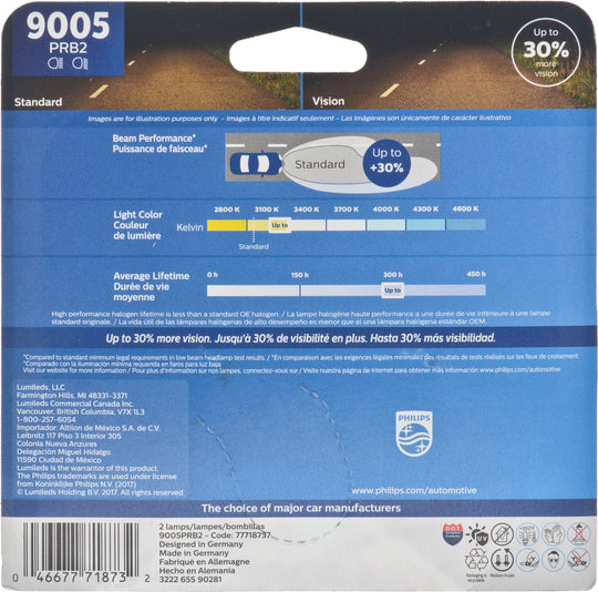 9005PRB2 Philips Vision Headlight 9005 - Vision - Twin Blister Pack Philips Bulbs
