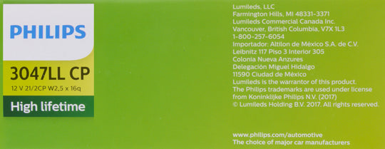 3047LLCP Philips LongerLife Miniature 3047LL - LongerLife - Multiple Commercial 10-Pack Philips Bulbs