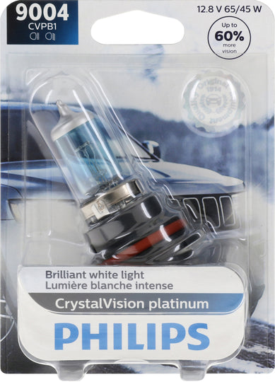 9004CVPB1 Philips CrystalVision platinum Headlight 9004 - CrystalVision Platinum - Single Blister Pack Philips Bulbs