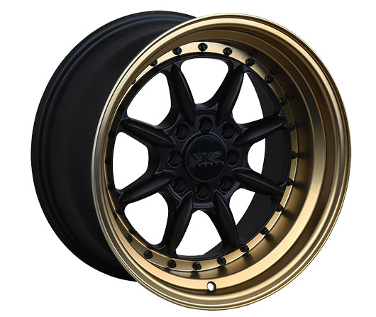 025684663 - XXR 002.5 16X8 4X114.3 / 4X100 0mm Flat Black / Bronze Lip - XXR Wheels Canada