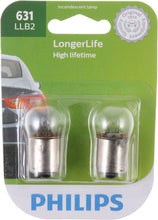 Load image into Gallery viewer, 631LLB2 Philips LongerLife Miniature 631LL - LongerLife - Twin Blister Pack Philips Bulbs