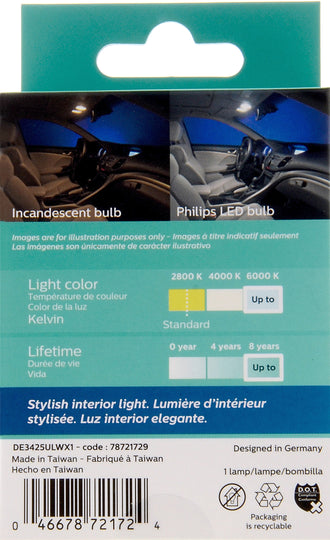 DE3425WLED Philips Ultinon LED DE3425WLED - Ultinon LED - White Philips Bulbs