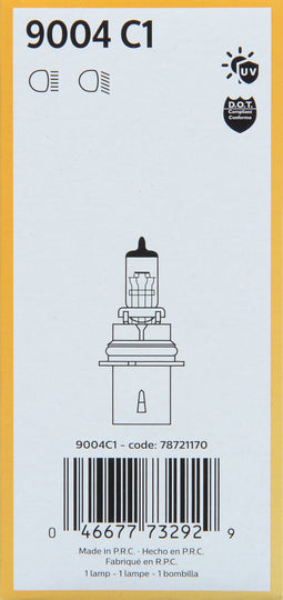 9004C1 Philips Standard Headlight 9004 - Standard - Single Commercial Pack Philips Bulbs