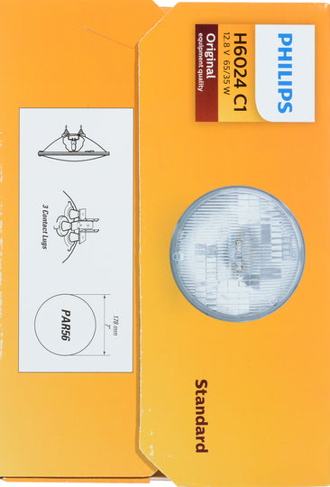 H6024C1 Philips Standard Sealed Beam H6024 - Standard - Single Commercial Pack Philips Bulbs