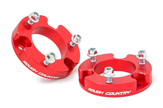 744RED 2 Inch Leveling Kit - Aluminum - Red - Toyota Tacoma 2WD/4WD (05-23) Rough Country Canada
