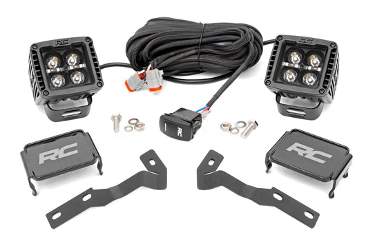 71083 LED Light Kit - Ditch Mount - 2" Black Pair - Amber DRL - Toyota Tacoma (16-23) Rough Country Canada