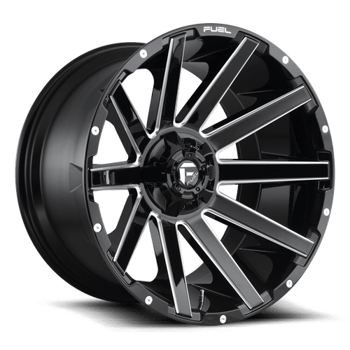 D61524201847 - Fuel Off-Road D615 Contra 24X12 8X180 ET -44mm Gloss Black Milled - Fuel Off-Road Wheels Canada