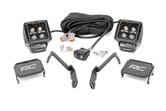71061 LED Light - Ditch Mount - 2" Black Pair - Amber DRL - Chevy 1500 (2007-2013) Rough Country Canada