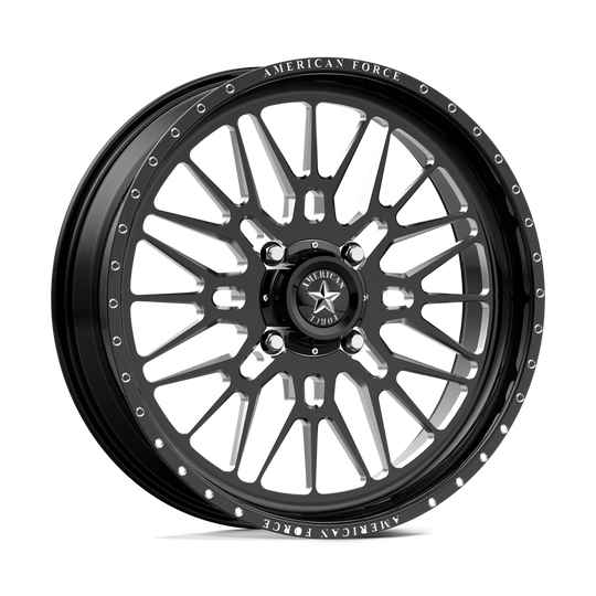 AFTOK06E172-5-21 - American Force Powersports AFW Nomad 20X7 4X137 0mm Gloss Black Mill-Mach - American Force Powersports Wheels Canada