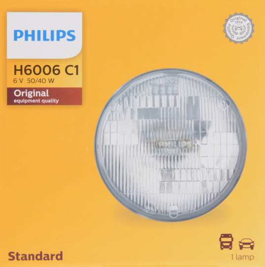 H6006C1 Philips Standard Sealed Beam H6006 - Standard - Single Commercial Pack Philips Bulbs