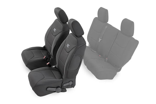 91004F Seat Covers - Front - Jeep Wrangler JK 4WD (2013-2018) Rough Country Canada