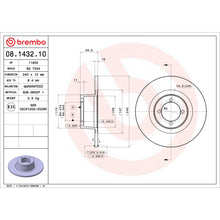 Charger l'image dans la galerie, 08.1432.10 Brembo Solid Standard Rotor Brembo Brake Canada