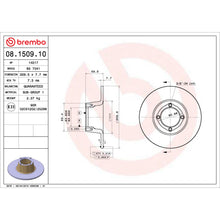 Charger l'image dans la galerie, 08.1509.10 Brembo Solid Standard Rotor Brembo Brake Canada