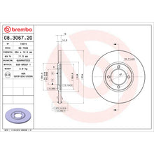 Charger l'image dans la galerie, 08.3067.20 Brembo Solid Standard Rotor Brembo Brake Canada