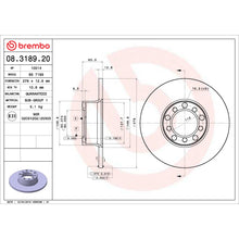 Load image into Gallery viewer, 08.3189.20 Brembo Solid Standard Rotor Brembo Brake Canada