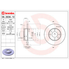 Charger l'image dans la galerie, 08.3636.10 Brembo Solid Standard Rotor Brembo Brake Canada