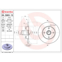 Load image into Gallery viewer, 08.3963.10 Brembo Solid Standard Rotor Brembo Brake Canada