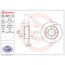 Load image into Gallery viewer, 08.4874.14 Brembo Premium Rear Brake Rotor Brembo Brake Canada