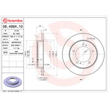 Charger l'image dans la galerie, 08.4994.10 Brembo Solid Standard Rotor Brembo Brake Canada