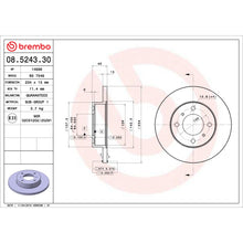 Charger l'image dans la galerie, 08.5243.30 Brembo Solid Standard Rotor Brembo Brake Canada