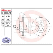 Charger l'image dans la galerie, 08.5396.10 Brembo Solid Standard Rotor Brembo Brake Canada
