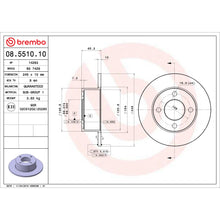 Load image into Gallery viewer, 08.5510.10 Brembo Solid Standard Rotor Brembo Brake Canada