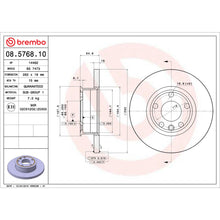 Load image into Gallery viewer, 08.5768.10 Brembo Solid Standard Rotor Brembo Brake Canada