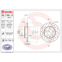 Charger l'image dans la galerie, 08.7165.1X Brembo Premium UV Coated Rear XTRA Cross Drilled Brake Rotor Brembo Brake Canada