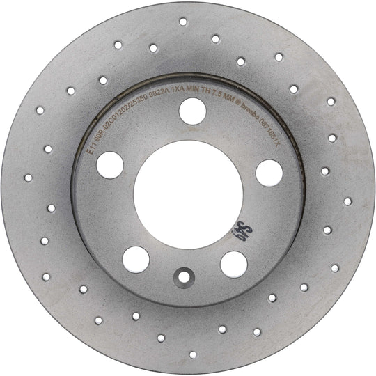 08.7165.1X Brembo Premium UV Coated Rear XTRA Cross Drilled Brake Rotor Brembo Brake Canada