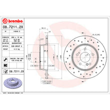 Load image into Gallery viewer, 08.7211.2X Brembo Premium UV Coated Rear XTRA Cross Drilled Brake Rotor Brembo Brake Canada