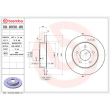 Charger l'image dans la galerie, 08.8030.80 Brembo Premium Rear Brake Rotor Brembo Brake Canada