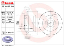 Load image into Gallery viewer, 08.8457.81 Brembo Premium UV Coated Rear Brake Rotor Brembo Brake Canada