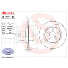 Charger l'image dans la galerie, 08.9114.80 Brembo Premium Rear Brake Rotor Brembo Brake Canada