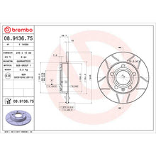 Charger l'image dans la galerie, 08.9136.75 Brembo Premium Max Slotted UV Coated Rotor Brembo Brake Canada