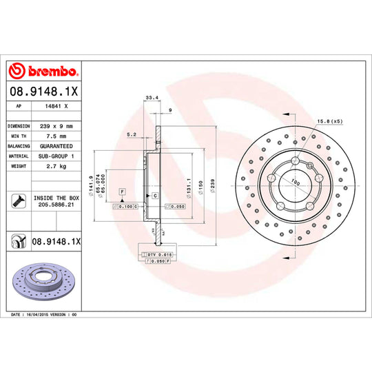 KTX4056 Brembo Low-Met Brake Pad and XTRA Solid Drilled Brake Disc Kit Brembo Brake Canada