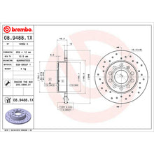 Charger l'image dans la galerie, 08.9488.1X Brembo Premium UV Coated Rear XTRA Cross Drilled Brake Rotor Brembo Brake Canada