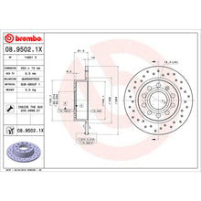 Load image into Gallery viewer, 08.9502.1X Brembo Premium UV Coated Rear XTRA Cross Drilled Brake Rotor Brembo Brake Canada