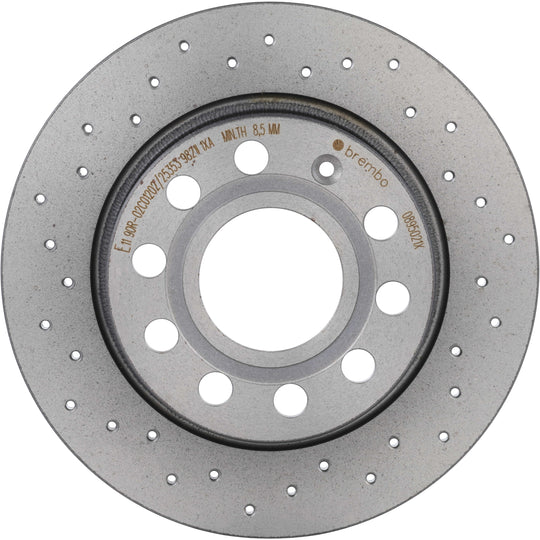 08.9502.1X Brembo Premium UV Coated Rear XTRA Cross Drilled Brake Rotor Brembo Brake Canada