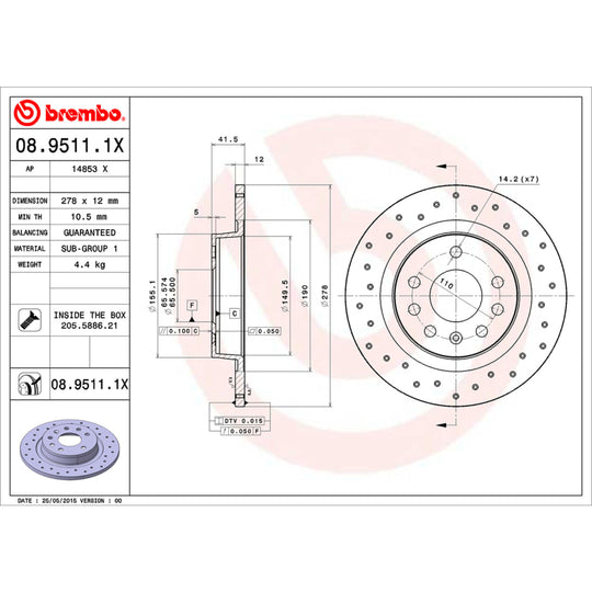 KTX4078 Brembo Low-Met Brake Pad and XTRA Solid Drilled Brake Disc Kit Brembo Brake Canada