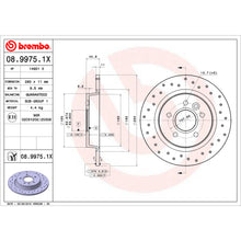 Load image into Gallery viewer, 08.9975.1X Brembo Premium UV Coated Rear XTRA Cross Drilled Brake Rotor Brembo Brake Canada