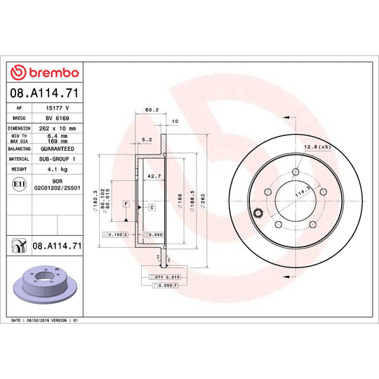 KT00970 Brembo Ceramic Brake Pad and UV Coated Solid  Brake Disc Kit Brembo Brake Canada