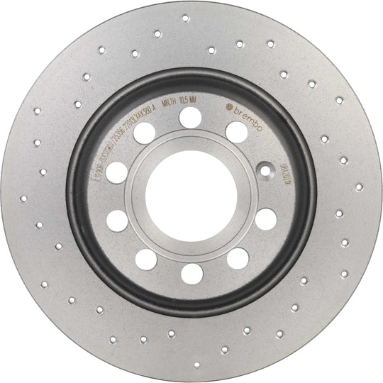 08.A202.1X Brembo Premium UV Coated Rear XTRA Cross Drilled Brake Rotor Brembo Brake Canada