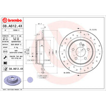 Charger l'image dans la galerie, 08.A612.4X Brembo Premium UV Coated XTRA Cross Drilled Brake Rotor Brembo Brake Canada
