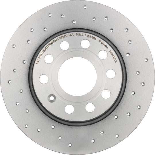 08.B413.1X Brembo Premium UV Coated Rear XTRA Cross Drilled Brake Rotor Brembo Brake Canada