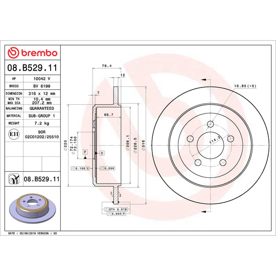 KT00783 Brembo Ceramic Brake Pad and UV Coated Solid  Brake Disc Kit Brembo Brake Canada