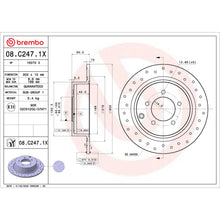 Charger l'image dans la galerie, 08.C247.1X Brembo Premium UV Coated XTRA Cross Drilled Brake Rotor Brembo Brake Canada