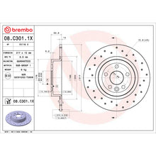 Load image into Gallery viewer, 08.C301.1X Brembo Premium UV Coated XTRA Cross Drilled Brake Rotor Brembo Brake Canada