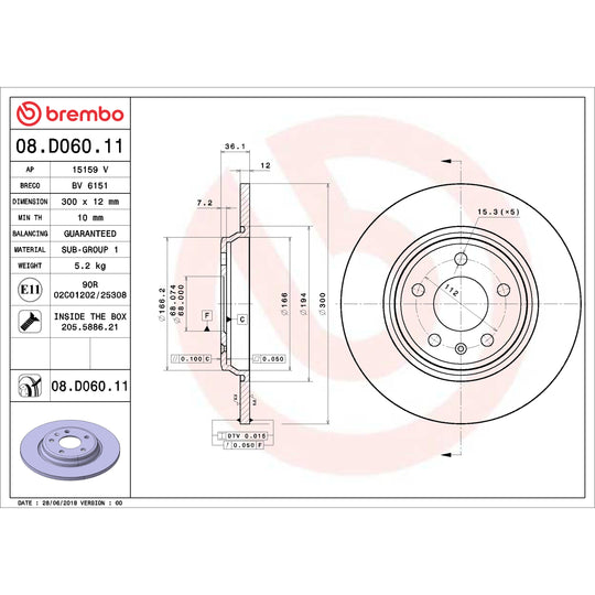 KT00979 Brembo Ceramic Brake Pad and UV Coated Solid  Brake Disc Kit Brembo Brake Canada